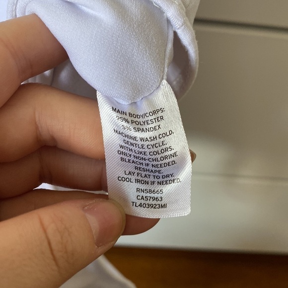 Keith Deep V-neck Tank Bodysuit, white, size S - Picture 3 of 5